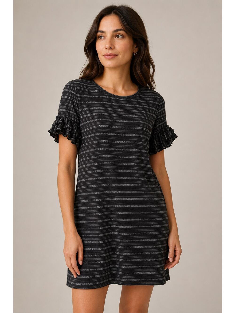 Tabitha Webb Ruffle Sleeve Stripe Shift Dress – Size Small
